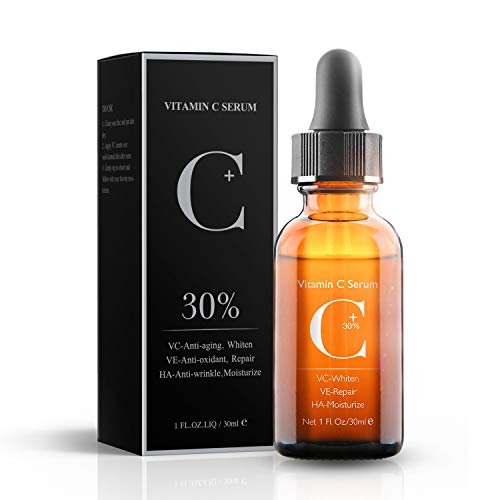 30% Vitamin C Serum with Hyaluronic Acid & VE for Face,Neck and Eye Treatment Serums | Anti-Aging, Anti-Wrinkle,Instant Moisturizers,Whitening Dark Spots Facial Serum Fits All Skin Type(1 fl.oz)