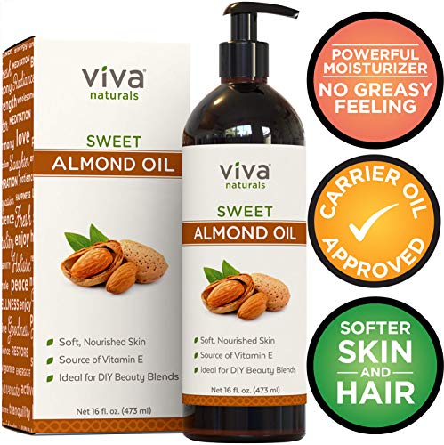 Almond Oil (16 oz); Sweet Almond Oil for Skin or Almond Oil for Hair, The Perfect Natural Body Oil for Women, Great as Unscented Massage Oil