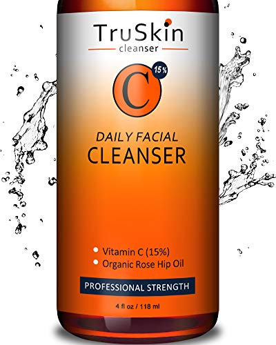 BEST Vitamin C Daily Facial Cleanser - Restorative Anti-Aging Face Wash for All Skin Types with 15% Vitamin C, Aloe Vera, MSM & Rosehip Oil