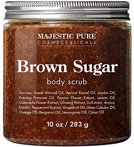 Brown Sugar Body Scrub for Cellulite and Exfoliation - Natural Body Scrub - Reduces The Appearances of Cellulite, Stretch Marks, Acne, and Varicose Veins, 10 Ounces