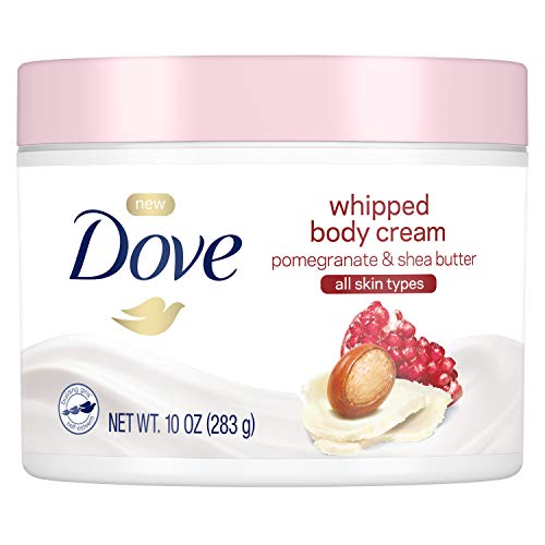 Dove Whipped Body Cream Dry Skin Moisturizer Pomegranate and Shea Butter, Nourishes Skin Deeply, 10 oz