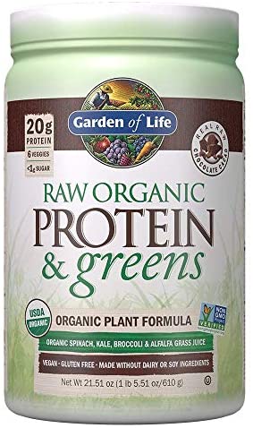 Garden of Life Greens and Protein Powder, 20 Servings, Organic Raw Protein and Greens with Probiotics/Enzymes, Vegan, Gluten-Free, Chocolate Powder