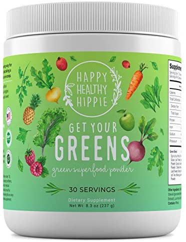 Get Your Greens Super Greens Powder – Powerful Servings of 10 Green Juice Blend, 8 Superfood Antioxidants, 6 Key Enzymes, 10 Billion Probiotics – Delicious, Non-GMO, Sugar Free, Easy to Mix