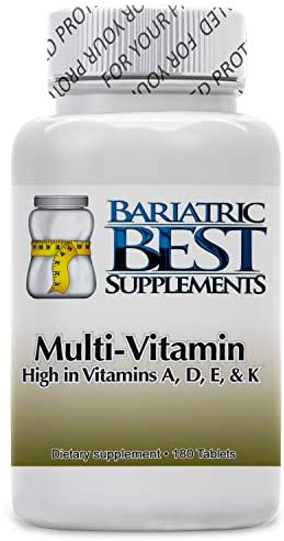 Multivitamin Complex by Bariatric Best Supplements – 180-Pack Dietary Supplements High in Vitamins A, D, E, and K – Easy to Take – Formula Ideal for Bariatric Patients – Fast Absorption