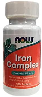 NOW Supplements, Iron Complex, Non-Constipating*, Essential Mineral, 100 Tablets