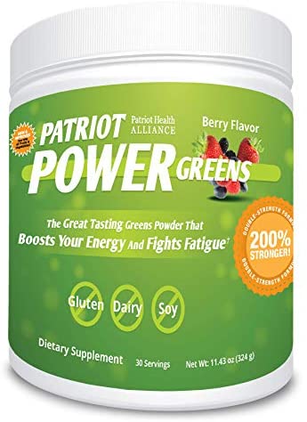 Patriot Power Greens: Green Drink - Organic Superfood Dietary Supplement - 40+ Fruits & Vegetables - 60 Day Supply - 11.43 Ounce