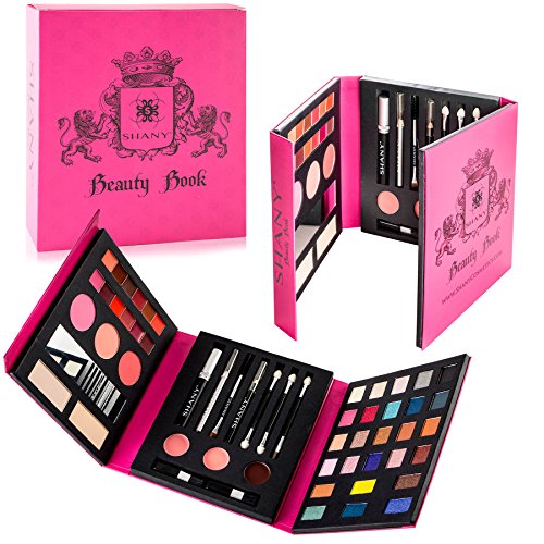 SHANY Beauty Book Makeup Kit – All in one Travel Makeup Set - 35 Colors Eye shadow, Eye brow, blushes, powder palette,10 Lip Colors, Eyeliner & Mirror - Holiday Makeup Gift Set