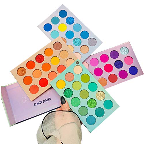 60 Colors Eyeshadow Palette, 4 in1 Color Board Makeup Palette Set Highly Pigmented Glitter Metallic Matte Shimmer Natural Ultra Eye Shadow Powder Easy to Blend