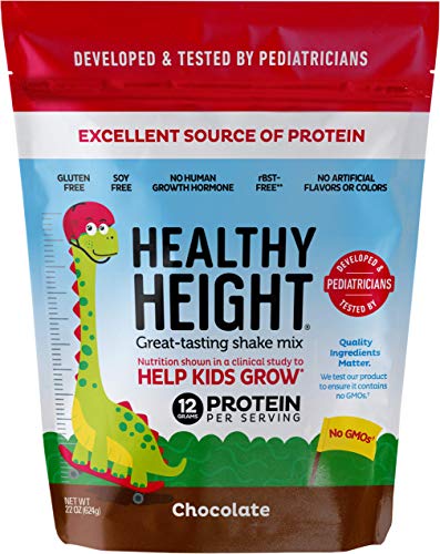 Healthy Height Kids Protein Powder (Chocolate) - Developed by Pediatricians - High in Protein Nutritional Shake to Supplement Child Growth - Contains Key Vitamins & Minerals to Gain Height & Weight