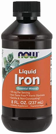 NOW Supplements, Iron Liquid 18 mg, Non-Constipating*, Essential Mineral, 8-Ounce