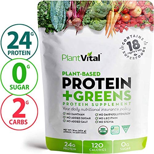 New! Plant Based Protein Powder w 18 Superfoods, Veggies & Probiotics: Kale, Beets, Spirulina & More. Vegan, All BCAA’s, Organic, Non-GMO, Gluten Free