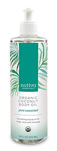 Nutiva Organic Coconut Body Oil Unscented, 16-ounce