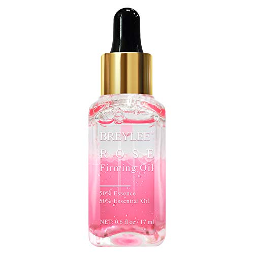 Rose Facial Serum, BREYLEE Firming Facial Oils with Hyaluronic Acid Anti-Aging Serum for Moisturizing Nourishing Face Skin Care (17ml, 0.61oz