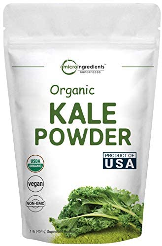 Sustainably US Grown, Kale Powder Organic, 1 Pound (90 Servings), Contains Immune Vitamin C to Support Immune System, Green Superfood for Kale Tea and Kale Drink, No GMOs and Vegan Friendly