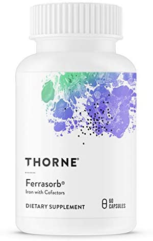 Thorne Research - Ferrasorb - Complete Blood-Building Formula with Iron, Folate, and B Vitamins - 60 Capsules