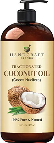 Fractionated Coconut Oil – 100% Pure & Natural Premium Therapeutic Grade - Coconut Carrier Oil for Essential Oils, Massage, Moisturizing for Skin & Hair, Great for Dogs – 16 fl. oz- Bottle May Vary