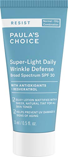 Paula's Choice RESIST Super-Light Daily Wrinkle Defense SPF 30 Matte Tinted Face Moisturizer with UVA & UVB Protection, Anti-Aging Sunscreen for Oily Skin, Travel Size