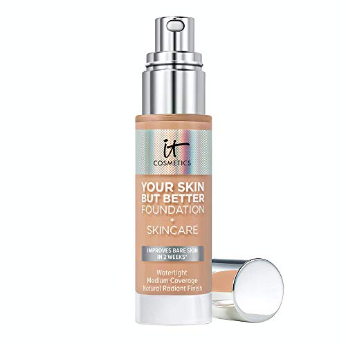 IT Cosmetics Your Skin But Better Foundation + Skincare, Medium Neutral 33 - Hydrating Coverage - Minimizes Pores & Imperfections, Natural Radiant Finish - With Hyaluronic Acid - 1.0 fl oz