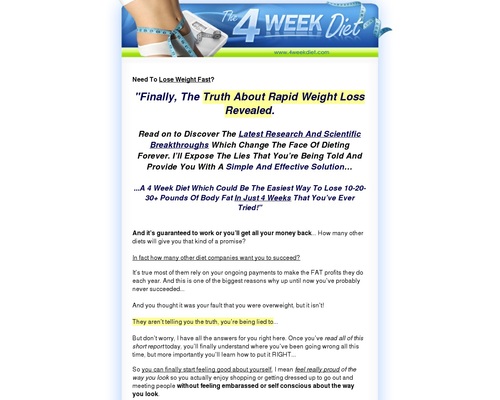 4 Week Diet - 4 Week Diet | Lose Weight Fast and Easy | Weight Loss