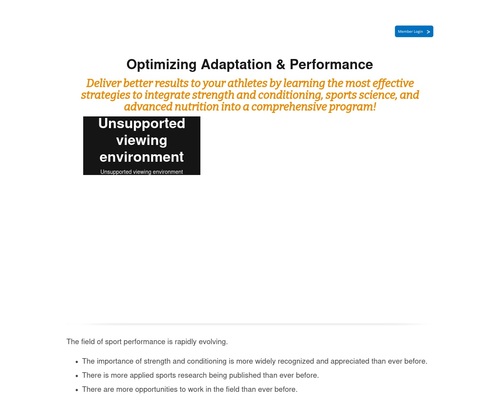 Optimizing Adaptation and Performance