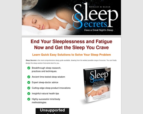 Sleep Secrets: How to Fall Asleep Fast, Beat Fatigue and Insomnia and Get a Great Night's Sleep